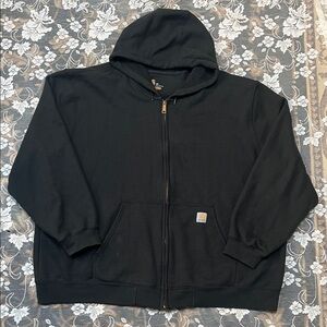 Carhartt Black Hooded Jacket Hoodie Zipper Front Original Fit